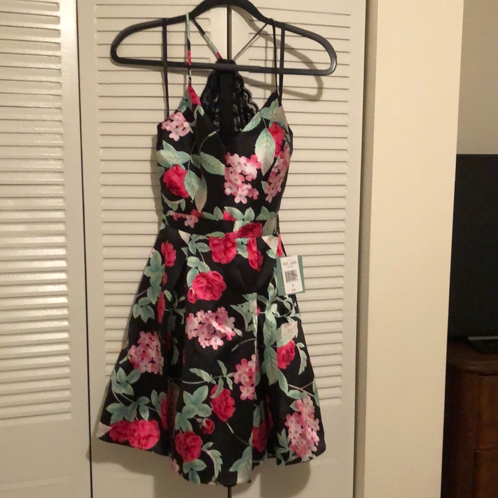 Black floral dress